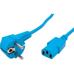 ROLINE NKSK 200 BL - Cable de red, conector con toma de tierra, rosca, 1,8 m, azul, C