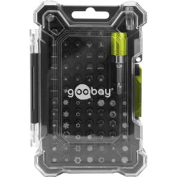 GOOBAY 77843 - Conjunto de soporte de bits con 72 PC. Bit set con caja de trans