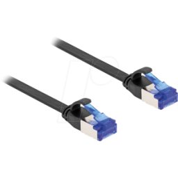 DELOCK 80176 - Cable plano RJ45, Cat.6a, 2 m, negro