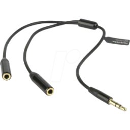 FONTASTIC 253850 - Conector jack estéreo de 3,5 mm a 2 conectores jack de 3,5 mm