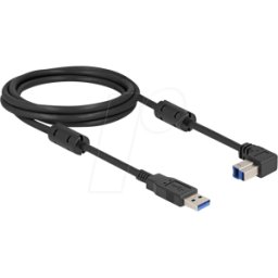 DELOCK 81113 - Cable USB 3.0, conector A a conector B, 90° hacia abajo, 2 m