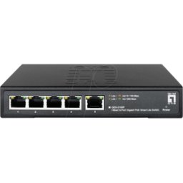 LEVELONE GE2105P - Switch, 5 puertos, Gigabit Ethernet, PoE+