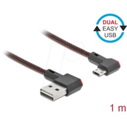 DELOCK 85271 - Cable doble Easy USB 2.0, a ud En micro B St, de, de, 1,0 m