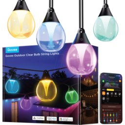 GOVEE H7025 - Luz inteligente, luces de cadena led, al aire libre, RGBW, 15 m.