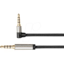 PYTHON GC-M0233 - Cable de audio, conector jack de 3,5 mm, 4 polos, 1,5 m, ancho