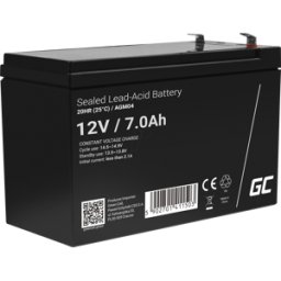 GREEN CELL GC AGM04 7AH - Batería de plomo-vellón, AGM, 12V, 7 Ah