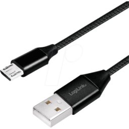 LOGILINK CU0143 - Cable de carga y sincronización, USB-a -> micro-B, 0,3 m,