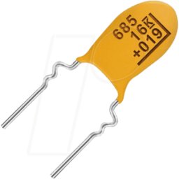 KEMET T350 1,5U 25-2 - Tántalo, cableado, 1,5 microF, 25 V, 125 °C.