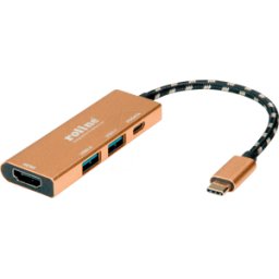 ROLINE GOLD ROLINE 12021119 - USB 3,0 Hub 4 puertos, USB-C a 2x USB-A, 1x HDMI, 1x PD