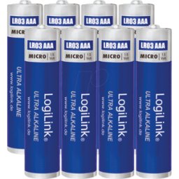 LOGILINK LR03F8 - Batería alcalina, AAA (Micro), paquete de 8
