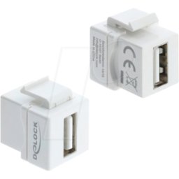 DELOCK 91080 - Módulo KEYSTONE USB 2,0 (tipo A) zócalo > zócalo, blanco