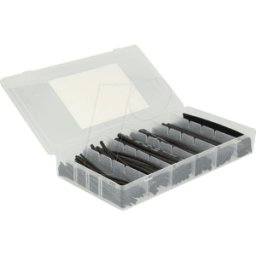 DELOCK 86271 - Surtido de tubos termorretráctiles, negro, 100 piezas