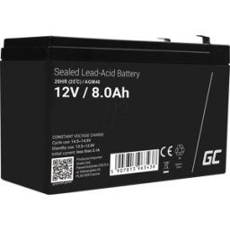 GREEN CELL GC AGM46 8AH - Batería de plomo-vellón, AGM, 12V, 8 Ah