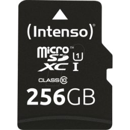 INTENSO 3423492 - Tarjeta de memoria microSDXC de 256GB, Intensiso Class 10, UHS-1