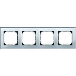 MERTEN ME MP 489460 - M-PLAN, marco, 4 veces, vidrio real, plata de diamante