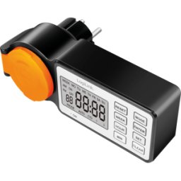 LOGILINK ET0016 - Temporizador exterior, pantalla LCD, IP44, 3600 W, negro/naranja