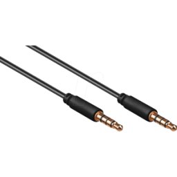 GOOBAY 63828 - Cable jack de 3,5 mm, 4 polos, negro, 1,50 m
