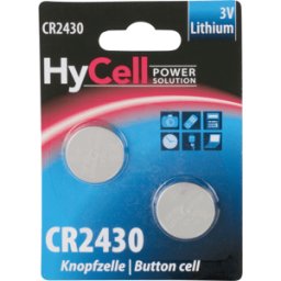 HYCELL HC 2XCR2430 - Pila de botón de litio, 3 V, 300 mAh, 24,5x3 mm, paquete