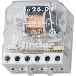 FINDER FIN 26.03.8.230 - Interruptor de parada de corriente, 1xEin 1xAus, 250V/10a,230V.