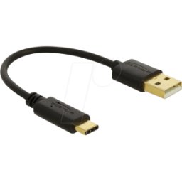 DELOCK 80954 - Cable de carga USB Tipo-A a USB Type-C™ de 3 A 15 cm