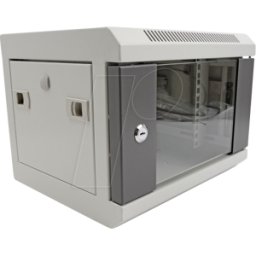 DELOCK 43416 - Gabinete de red de 10" con puerta de vidrio 4U gris