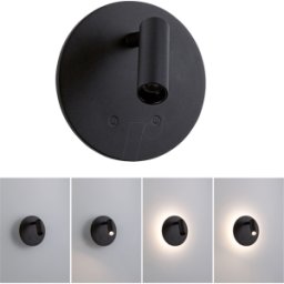 PAULMANN PLM 71286 - Lámpara de pared de batería Kiora, 1,3 W, 2700 K, regulable, neg