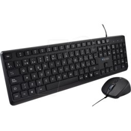 V7 CKU350ES - Combinación de teclado/ratón, USB, con disen