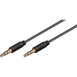 GOOBAY 69116 - Cable de audio, conector jack estéreo de 3,5 mm, 0,5 m, negro
