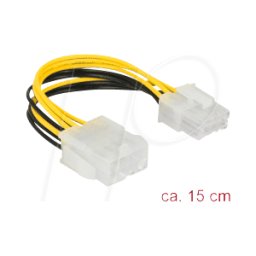 DELOCK 85451 - Placa de cables, conector EPS de 8 patillas a conector EPS de 8