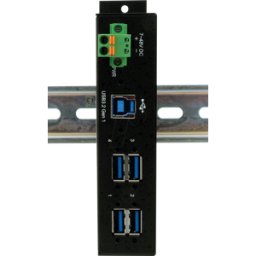 EXSYS 1185HMVS-2 - Hub metálico de 4 puertos USB 3.2 Gen1 con 15KV ESD/Din-Rail