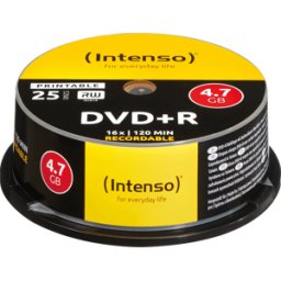 DVD+R4,7 INT25P - Intenso DVD+R 4,7GB, 25-ER CakeBox, printable