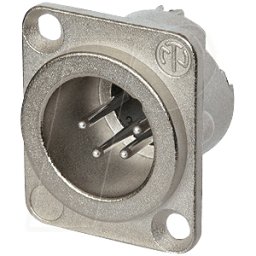 NEUTRIK NC4MD-LX - XLR Montaje en Panel Plug, 4-Pin, Plata, Chapado en Níque
