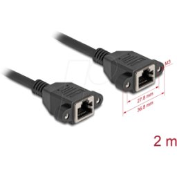 DELOCK 90785 - Cable de extensión de red, S/FTP, CAT.6a, 2 m, negro