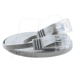 SLIM U6 075 GR - Cat.6 Cable de conexión DELGADO, U/UTP, 0,75 m, gris