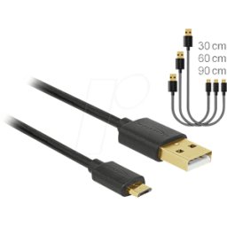 DELOCK 83680 - Cable USB 2.0, conector macho a a conector macho Micro B.