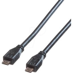 ROLINE 11028753 - Cable USB 2,0, Micro A St. A Micro B St., 1,8 m.