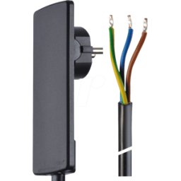 EVOLINE NKS SW - Cable de red, enchufe de puesta a tierra de palanca, 1,5 m, negr