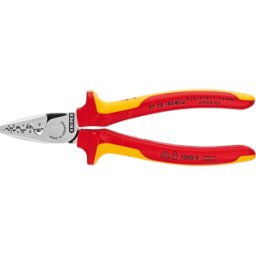 KNIPEX KN 97 78 180 - Alicate de crimpar VDE para virolas de cable, 180 mm