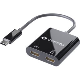 SONERO SON UA210 - Convertidor USB C a USB-C Audio + USB-C PD