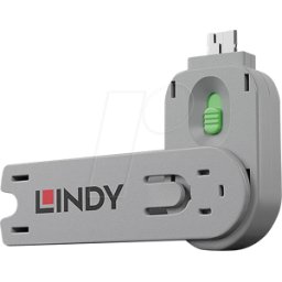 LINDY 40621 - Bloqueo de puerto USB a (1 llave, 1 cerradura), verde