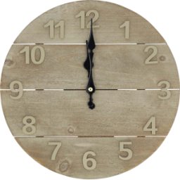 NEDIS N CLWA002WD30 - Reloj de pared, diámetro: 300 mm, madera, beige / marr&oa