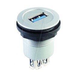 SCHLEGEL RRJ USB3 AA - Conector hembra USB 3.0 a conector hembra - tipo A, plateado