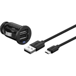GOOBAY 71692 - Cargador USB, 5 V, 2,4 a, vehículo, juego, 2 puertos USB