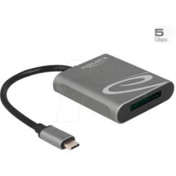 DELOCK 91741 - Lector de tarjetas, externo, USB 3,2 Gen1 Tipo-C, XQD