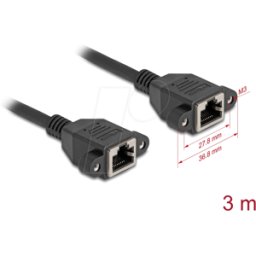 DELOCK 90786 - Cable de extensión de red, S/FTP, CAT.6a, 3 m, negro