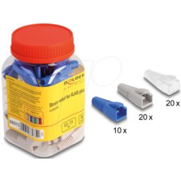 DELOCK 66975 - Alivio de la curva del cable para RJ45, de color, 50 unidades