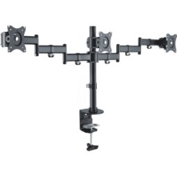 PUREMOUNTS PM-OFFICE-03 - Soporte de monitor, 3 pantallas, montaje de sobremesa, hasta 8 k