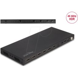 DELOCK 66454 - Conmutador matricial HDMI 4x2, 4K 60 Hz con extractor de audio