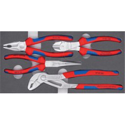 KNIPEX KN 00 20 01 V17 - Juego de herramientas, alicates, Basic, cromo, 4 piezas
