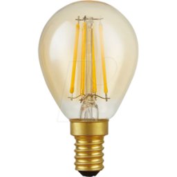 SCHIEFER LIGHTING SCHI LT147247005 - Lámpara LED E14, 4,7 W, 470 lm, 2200 K, oro, Filamento, r
